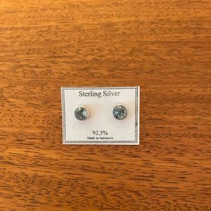 Blue topaz post earrings